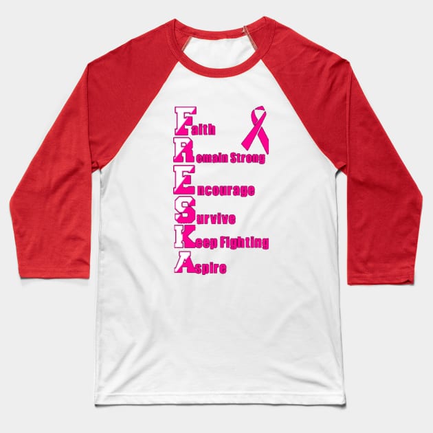 Freska Fight, Inspire, Cure Baseball T-Shirt by Michael_Darkheart